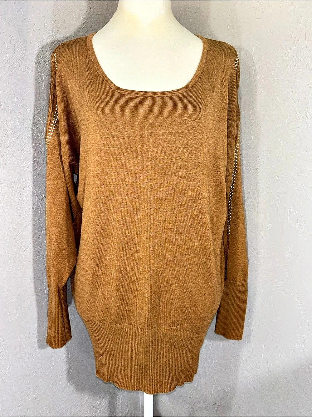 Questions? Brown Scoop Neck Sweater Size XL Like New